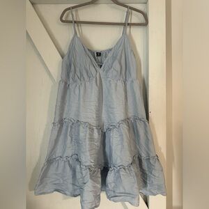 SHEIN Light Blue Tiered Dress